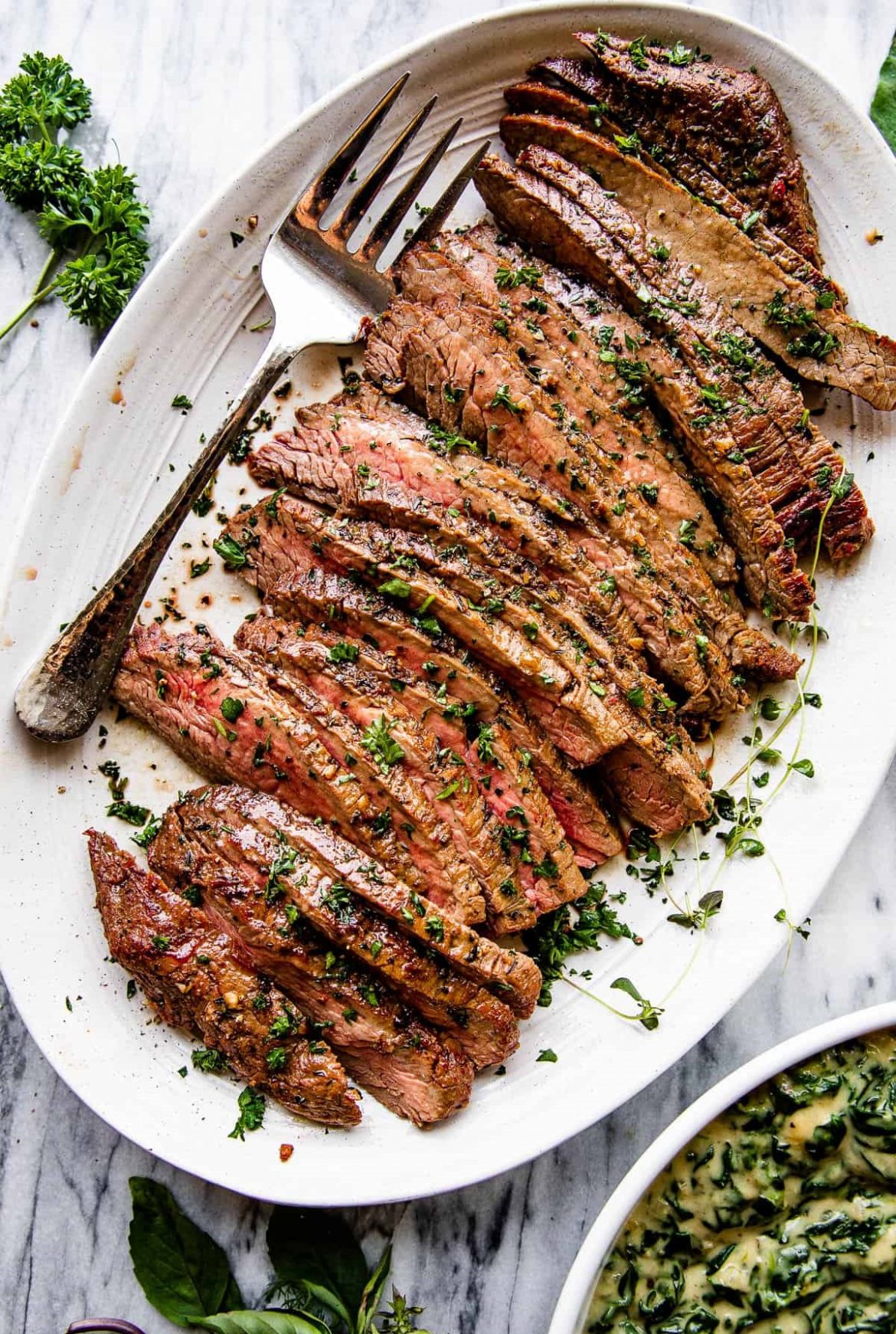 Easy Marinated London Broil Steak with Herb Butter !!! | PadCook.com